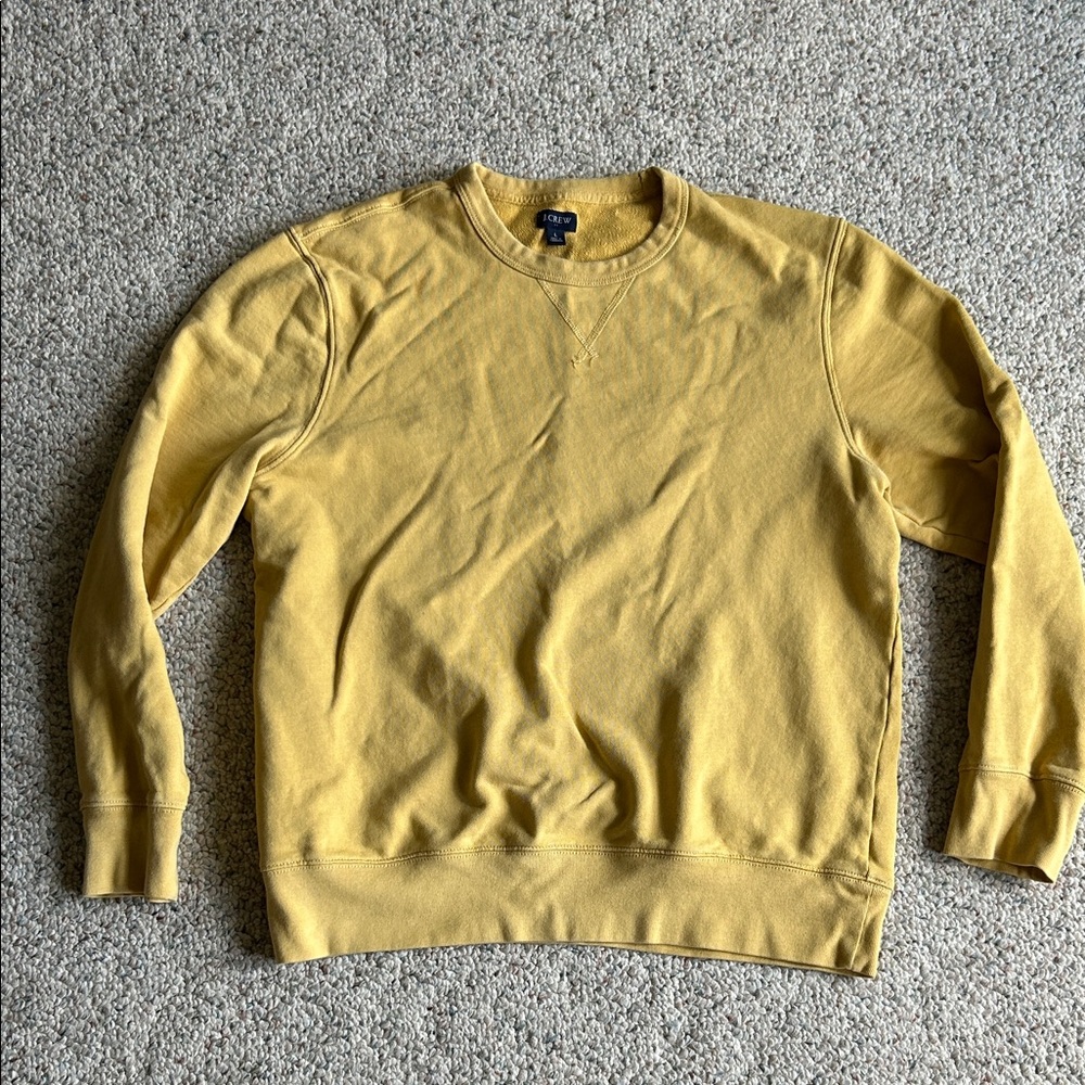 J. Crew Men's Mustard Crewneck Sweatshirt